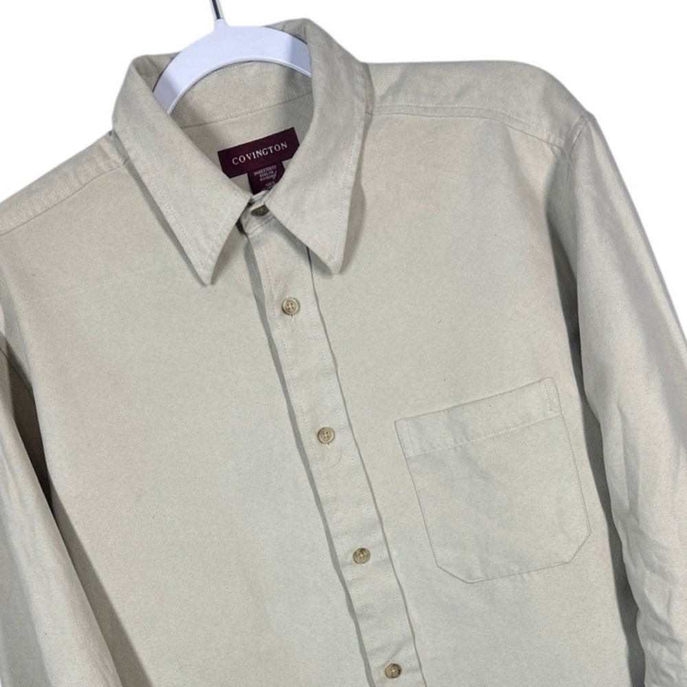COVINGTON Mens Long Sleeve Button Up Shirt Beige Size‎ Medium
